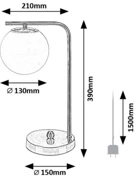 Lampă de masă Rabalux 74203 KIARA 1xE27/35W/230V