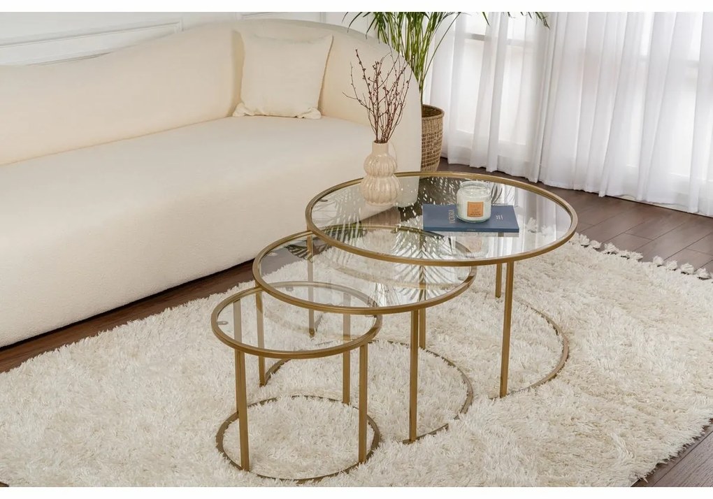 Set de măsuțe de cafea Aurum Gold 80 cm, 3buc.