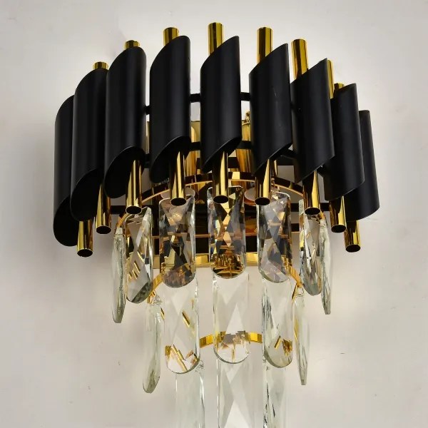 Brilagi - Aplică de perete ECLIPSE 2xE14/10W/230V negru/auriu