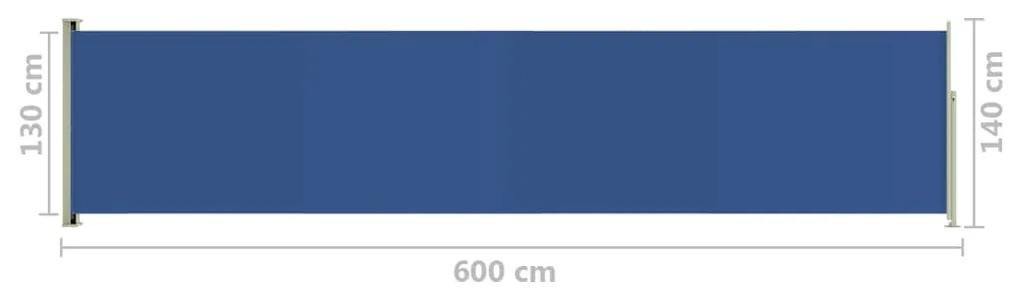 Copertina laterala retractabila de terasa, albastru, 140x600 cm Albastru, 140 x 600 cm