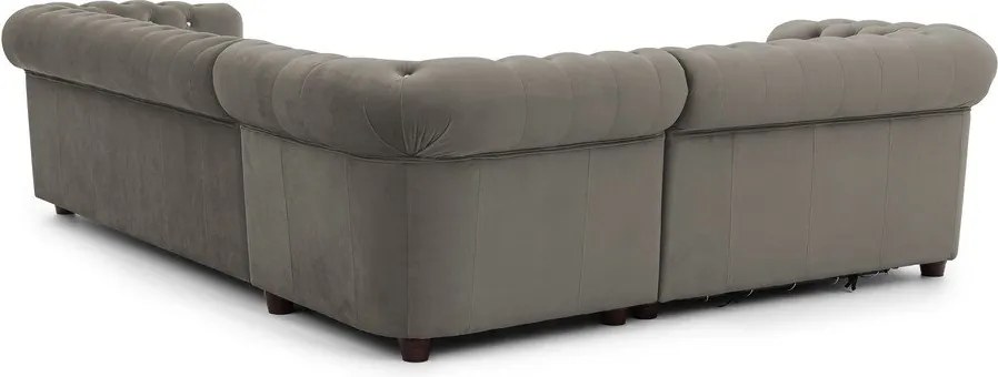 Colțar gri extensibil cu tapițerie din catifea (cu colț pe partea stângă/în formă de ”L”) York Blik – Ropez