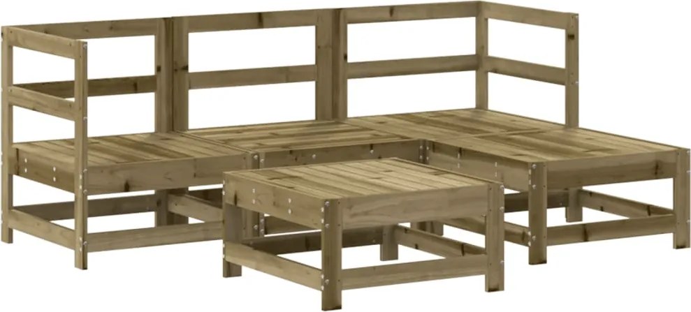 vidaXL Set mobilier relaxare pentru grădină 5 piese lemn de pin tratat