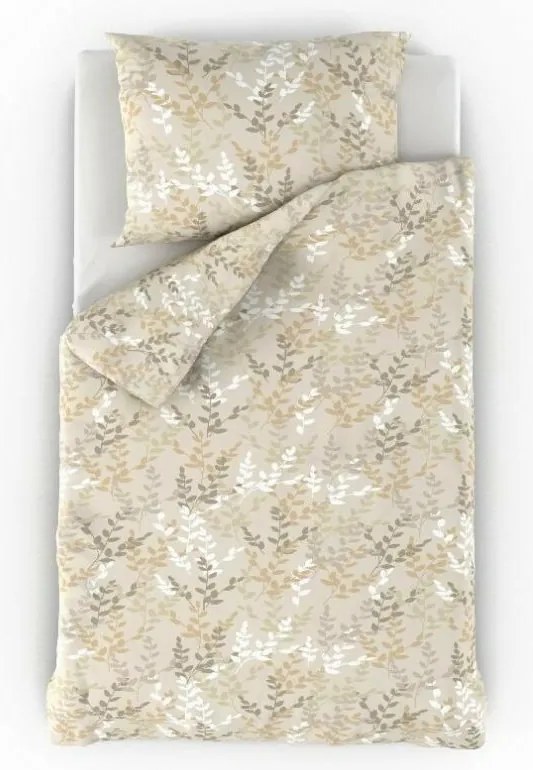 Lenjerie de pat din bumbac Kvalitex Nordic Astrid,crem, 140 x 200 cm, 70 x 90 cm