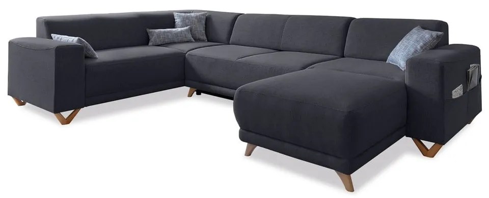 Colțar gri antracit extensibil/cu spațiu de depozitare (cu colț pe partea stângă/în formă de "U") Classy Sophie – Miuform