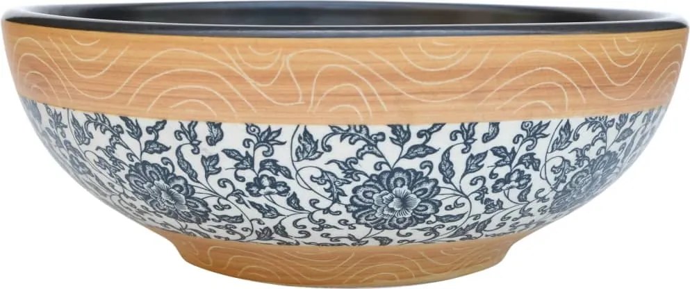 vidaXL Lavoar de blat, multicolor, rotund, Φ41x14 cm, ceramică