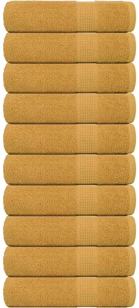 vidaXL Prosoape de duș, FROGN, 10 buc., aurii, 70x140 cm, 360 g/m²
