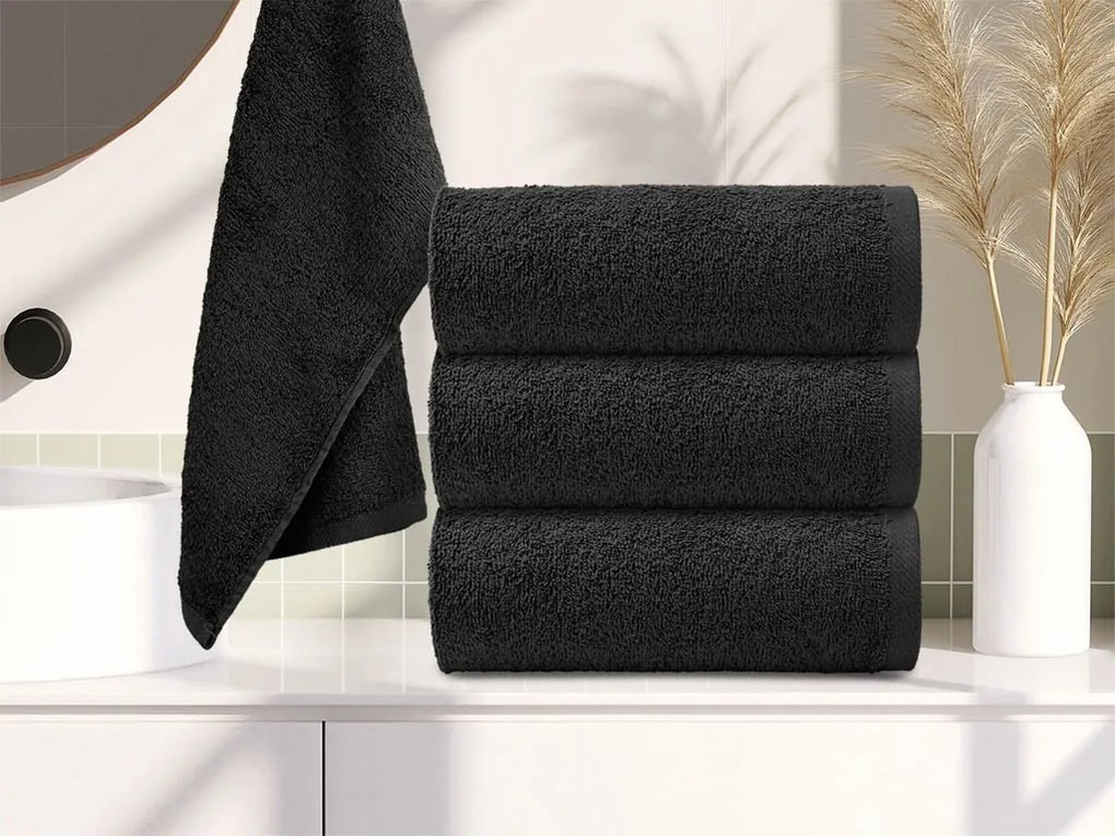 Prosop NORIELLE 50x90 cm negru, 100% bumbac