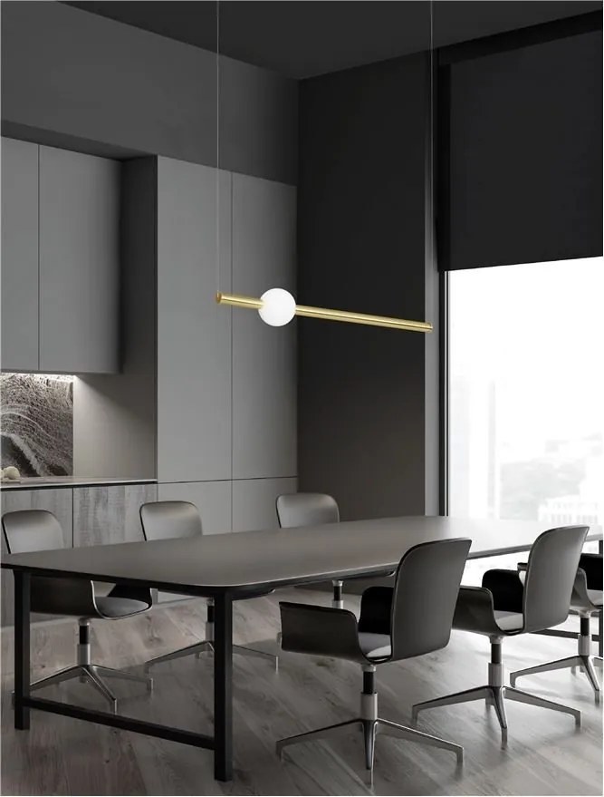 Lustra LED suspendata design modern Neutron auriu