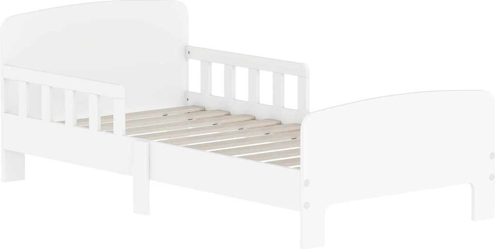 AIYAPLAY Pat Montessori pentru Copii 3-8 Ani din Lemn FSC cu Apărători Laterale și Margini Netede, 143.5x74.2x54 cm, Alb | Aosom Romania