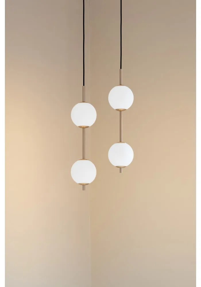 Lustră alămie LED din metal cu abajur din sticlă ø 12 cm Audrey – UMAGE