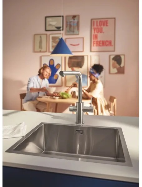 GROHE 30601DC0 - Baterie pentru chiuvetă BLUE PURE cu pipa extractibilă, finisaj inox