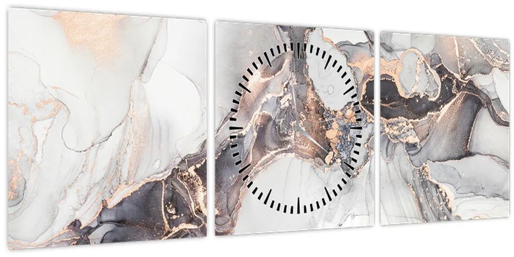 Tablou - Imitație de marmură (cu ceas) (90x30 cm)