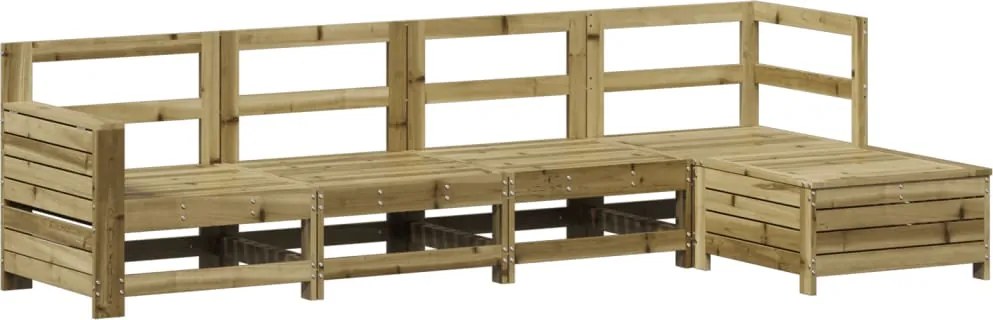 vidaXL Set canapea de grădină, 5 piese, lemn de pin tratat