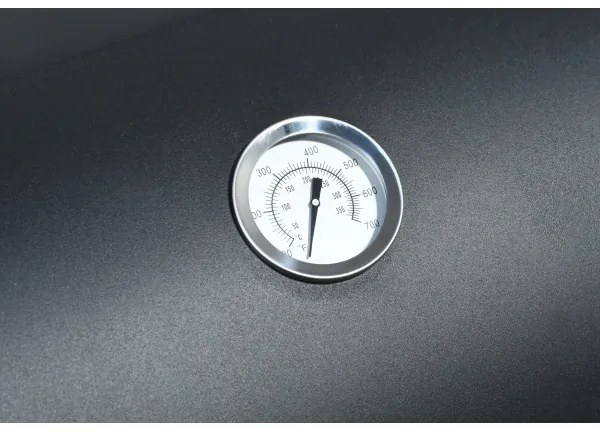 Grătar cu cărbuni cu afumătoare, negru/lemn