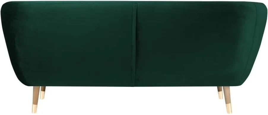 Canapea cu tapițerie din catifea Mazzini Sofas Benito, verde închis, 188 cm