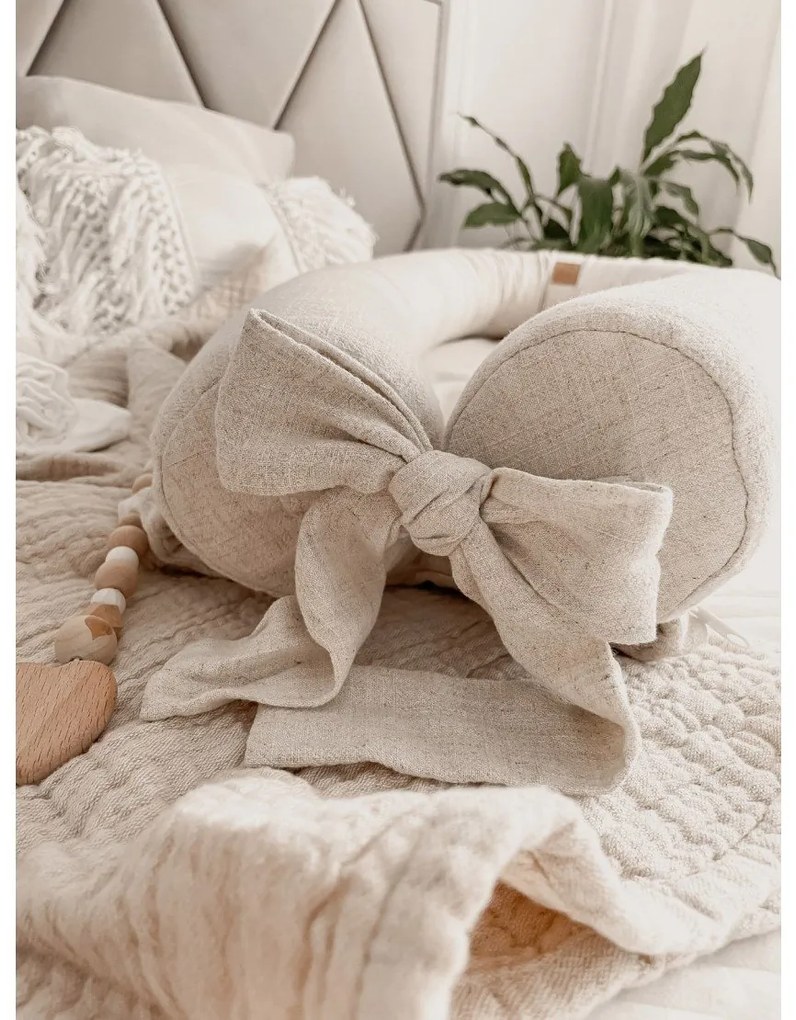 Suport de dormit Babynest 2in1 bara protectie patut Premium In Alb by BabySteps, 95x53 cm