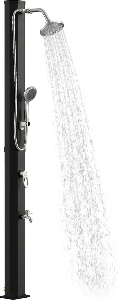 Outsunny Duș solar 35L, protecție anti-îngheț, 2 capete de duș, robinet pentru picioare | Aosom Romania