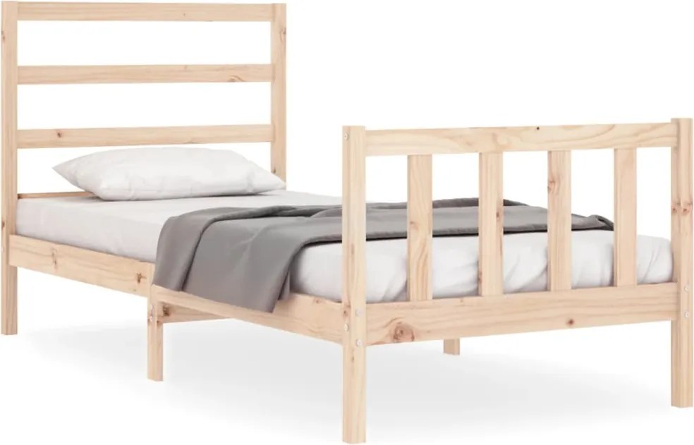 vidaXL Cadru pat fără saltea, 90x190 cm, lemn masiv de pin