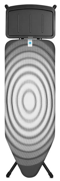 Masa de calcat Brabantia C 1003375, 124x45 cm, 7 pozitii de reglare, Suport generator de abur, Gri / Alb