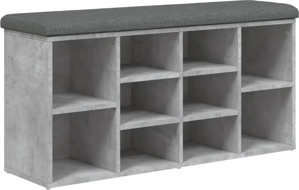 vidaXL Bancă de pantofi, gri beton, 102x32x50 cm, lemn prelucrat