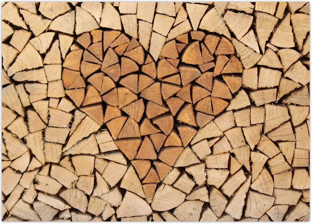 Tablou - Inima din lemn (70x50 cm)