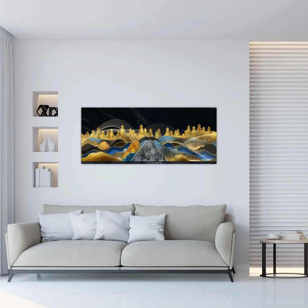 Tablou - Munții aurii (120x50 cm)