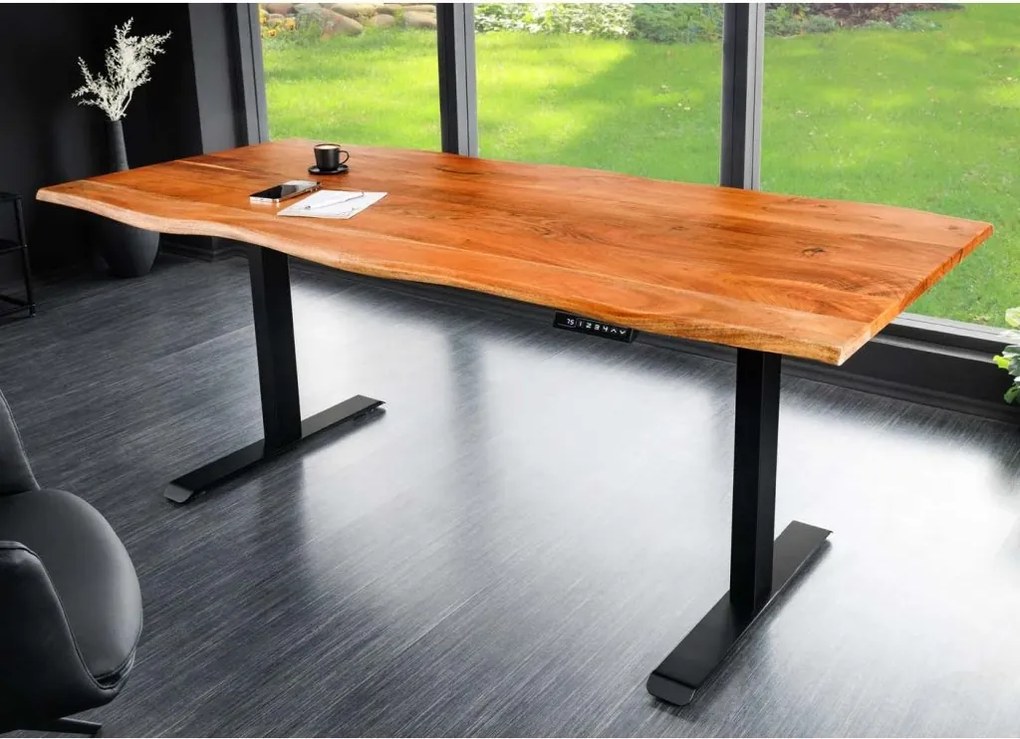 Birou cu inaltime reglabila electrica Mammut 180cm, salcam