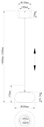 Lustră LED pe cablu Globo 15744HN QUINTARA LED/6W/230V alb