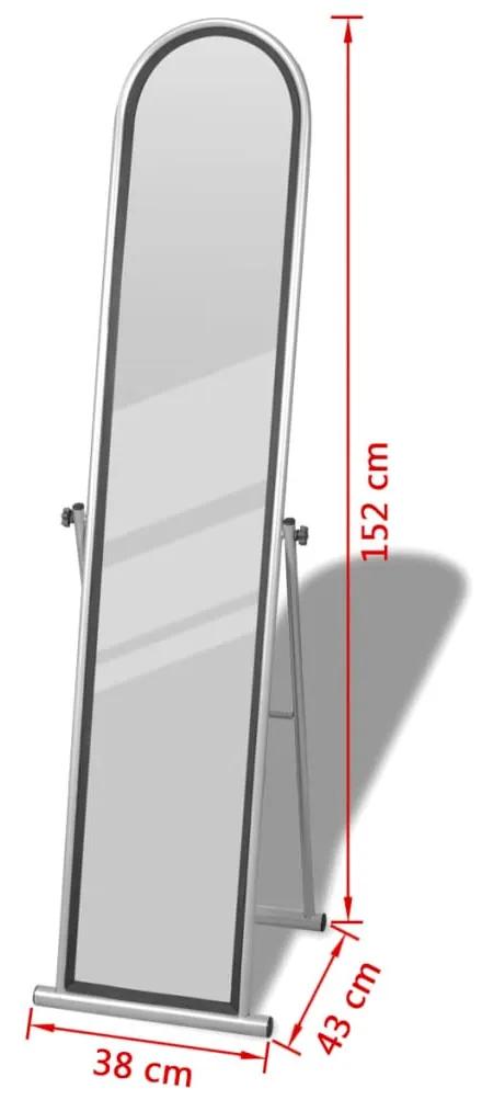 Oglinda de podea pe toata lungimea, dreptunghiulara, gri 1, Gri, 38 x 43 x 152 cm
