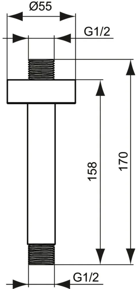 Brat dus vertical Ideal Standard Idealrain crom lucios 150 mm Crom lucios