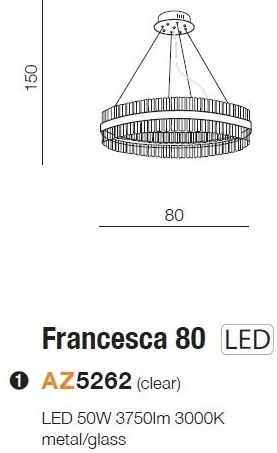Lustra LED suspendata design elegant FRANCESCA 80