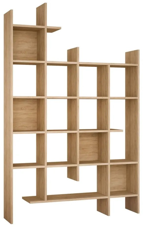 Bibliotecă în culoare naturală cu aspect de lemn de stejar 122x188 cm Manco – Kalune Design