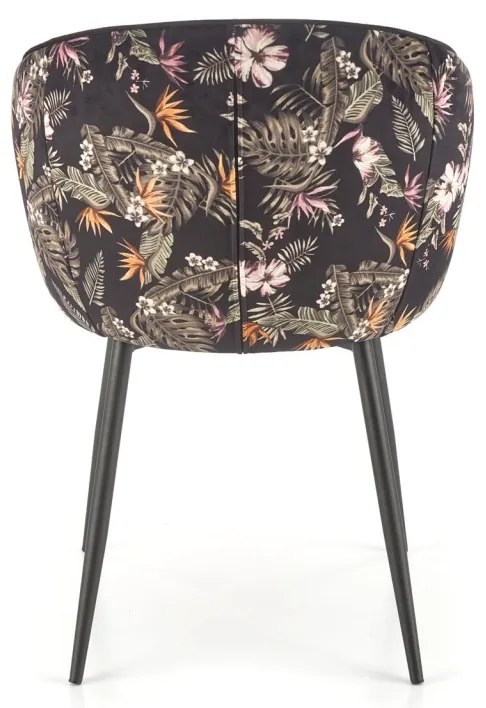 Scaun K506 negru/floral