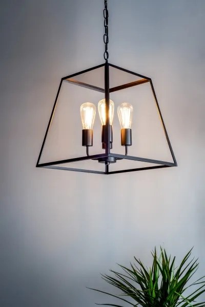 Där Lighting ACA8622 - Candelabru suspendat pe lanț ACADEMY 4xE27/60W/230V negru
