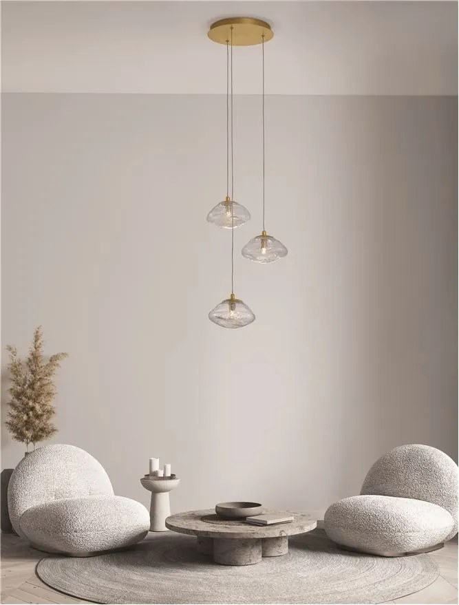 Lustra moderna cu 3 Pendule design decorativ KING aurie