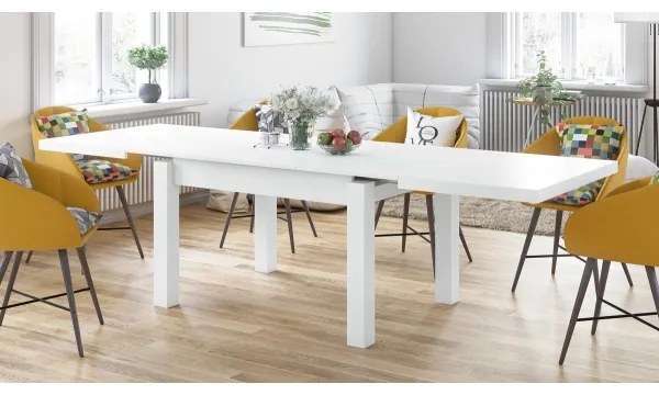 Masă extensibilă RALF albă pentru 12 persoane