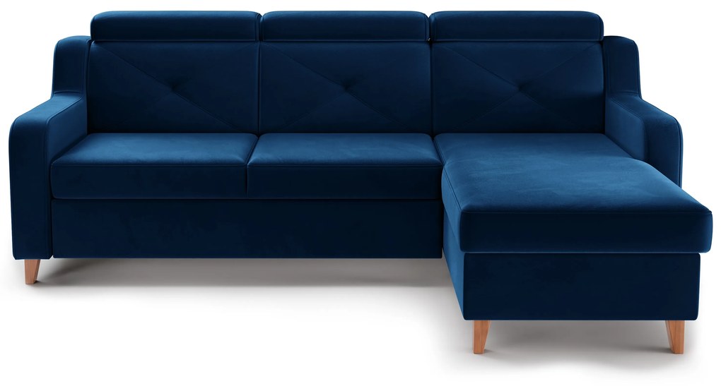 Colțar extensibil Laksaro pe dreapta - catifea albastră Trinity 31