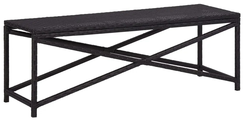 vidaXL Bancă de grădină, negru, 120 cm, poliratan