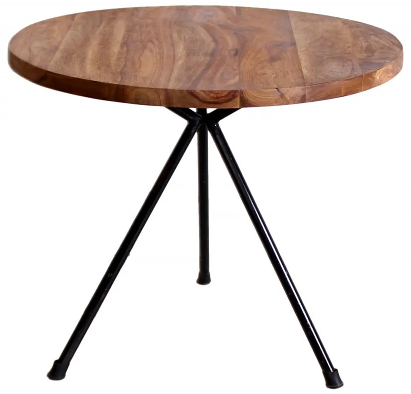 Masuta de cafea rotunda din salcam Panama 60x60x50 cm maro