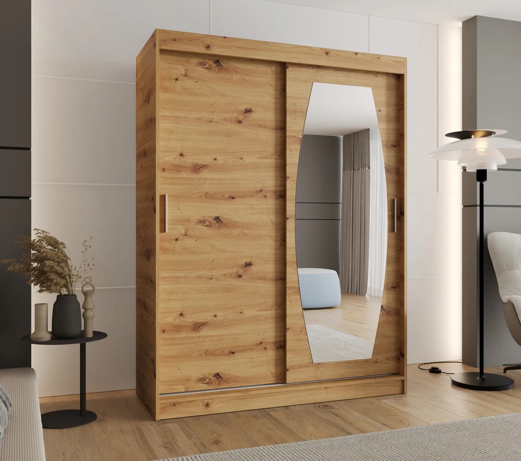Dulap de haine 150 cm Rosaria (Stejar artisan). 1126296
