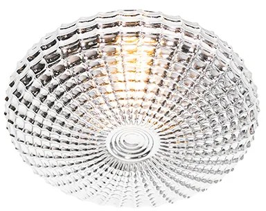 Plafonieră clasică neagră cu sticlă fumurie 23 cm IP44 - Nohmi