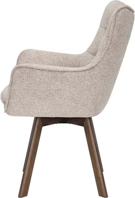 Set de 2 scaune pivotante picioare din lemn THOR bej