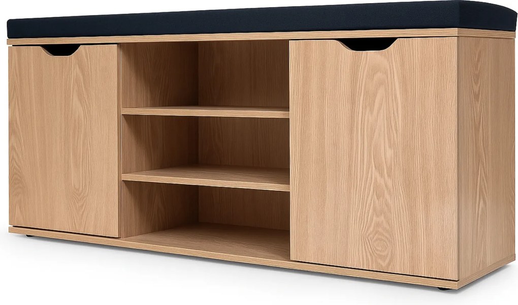 Dulap pentru pantofi cu loc de șezut PORTA, 103 x 30 x 46 cm, maro