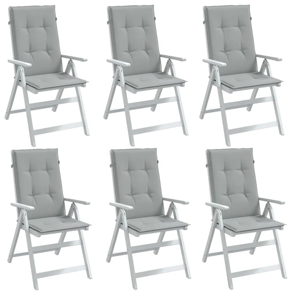 vidaXL Perne scaun cu spătar înalt 6 buc. melanj gri 120x50x4cm textil
