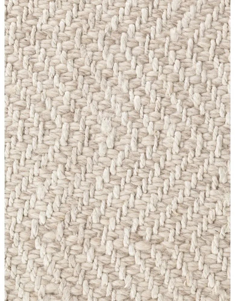 Covor tip traversă crem-fildeș țesut manual din amestesc de lână 80x200 cm Majoli – Elle Decoration