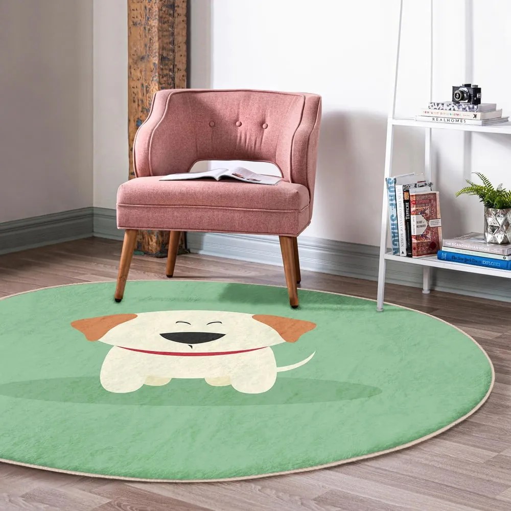 Covor rotund pentru copii verde ø 120 cm Comfort – Mila Home