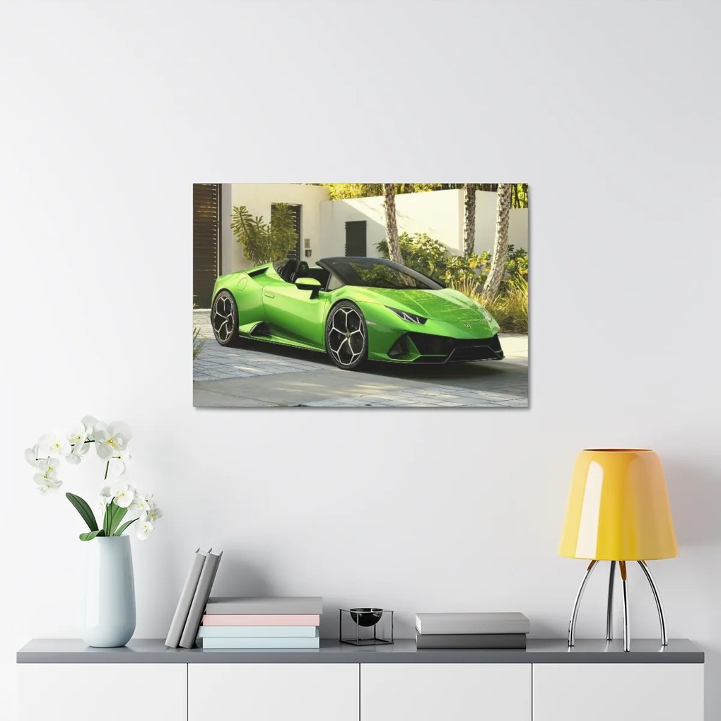 Tablou Canvas Green Lambourghini 120x80 cm