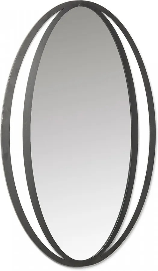 Oglinda ovala din metal negru 100 cm Momoe La Forma