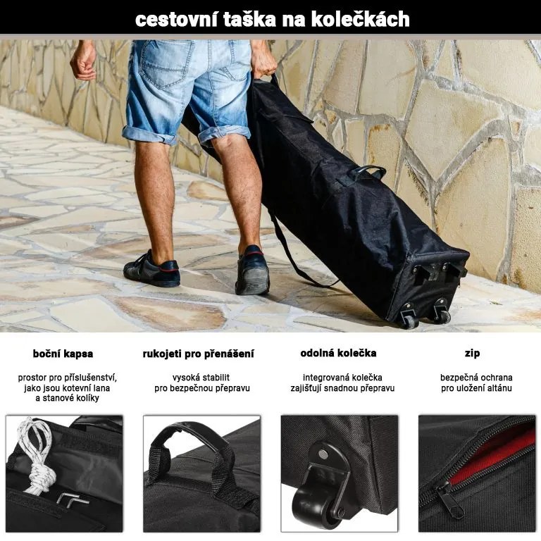 Cort de petrecere în grădină INSTENT PRO, 3 x 6, foarfecă, n