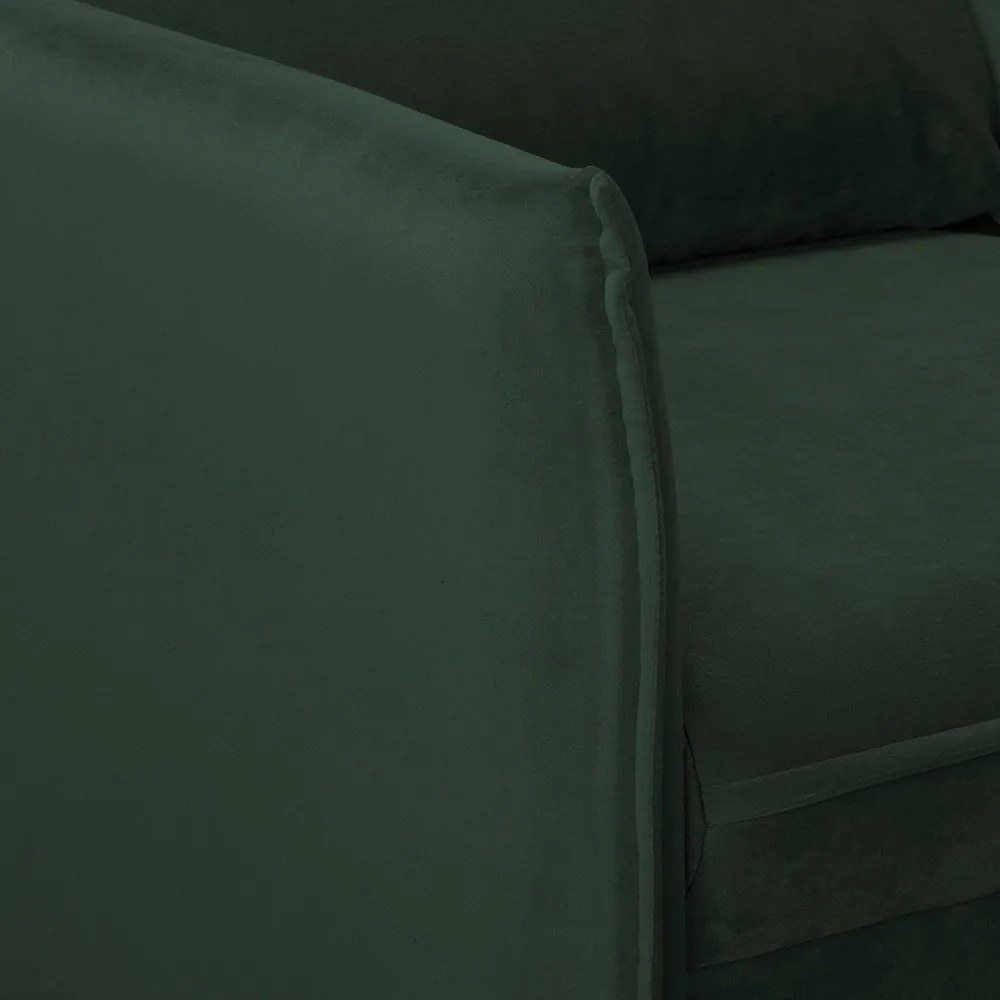 Canapea verde-închis cu tapițerie din catifea 138 cm Juli – Ropez
